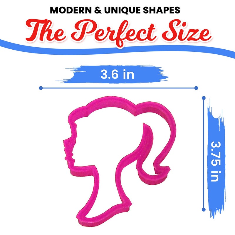CookieCutter.com Doll Head Cookie Cutter 4 inch - Made with Food Safe 3D Plastic - Made in USA - Color May Vary - Image 2